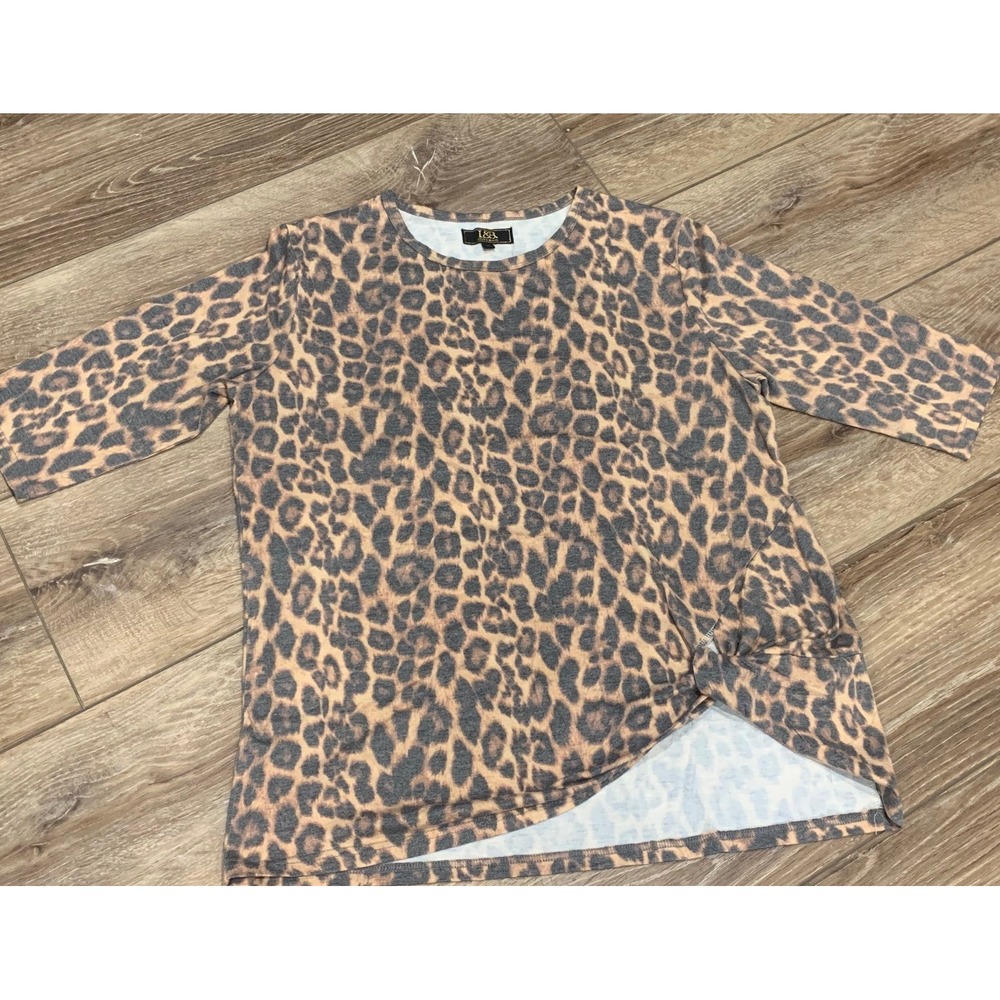 Lucky and Blessed Top Size Large Cheetah Print